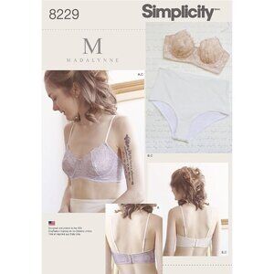 Simplicity Sewing Pattern 8229 Madalynne Underwire Bras High-Waist Panties